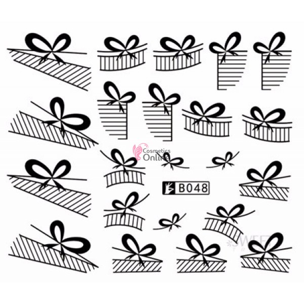 Stickere cu Apa pentru unghii cod B048 Negre